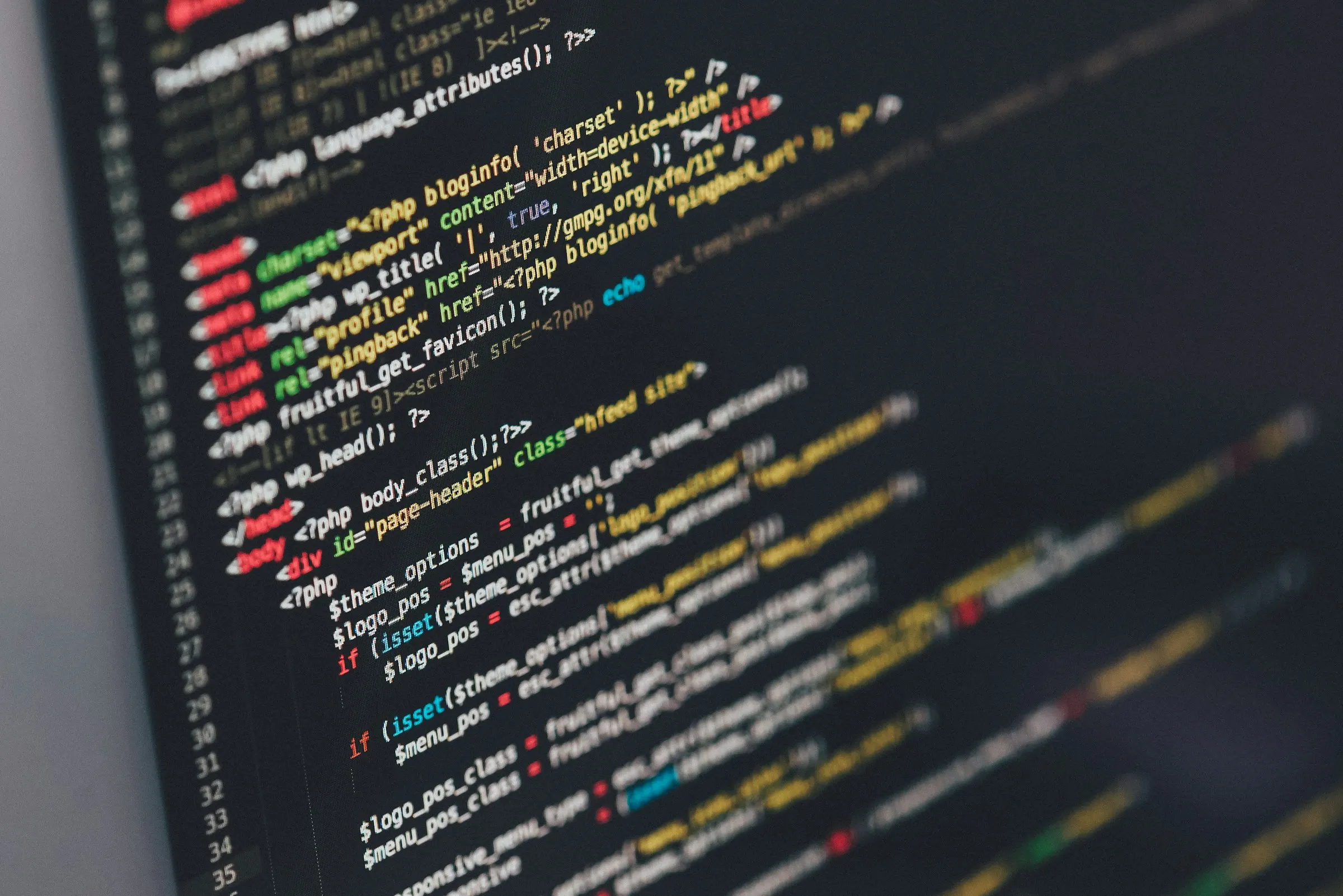 Web development code displayed on a computer screen